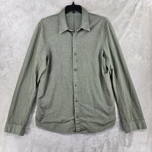Lululemon Mens Commission Long-Sleeve Shirt Riverstone Green Medium Stretch Logo